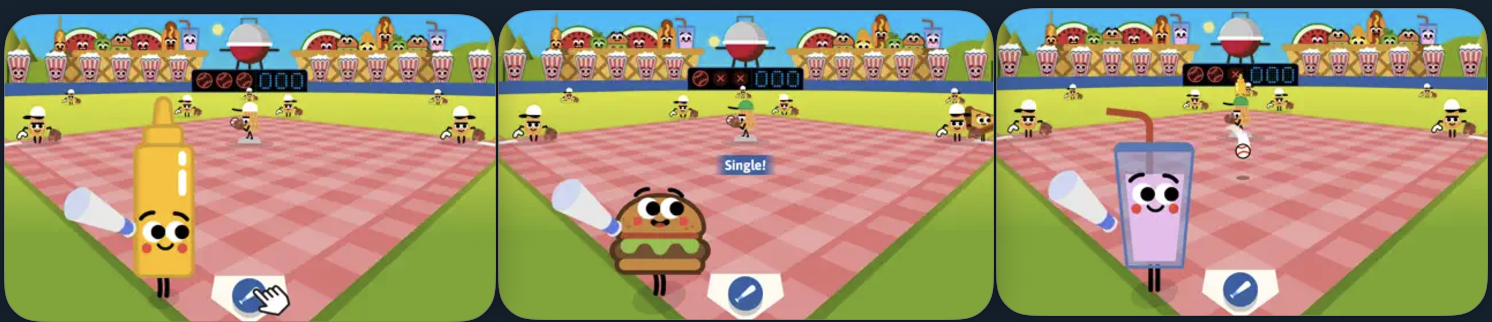 Doodle baseball game showcasing hand-drawn art style